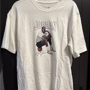 Jordan White Graphic Tee with Michael Jordan Print